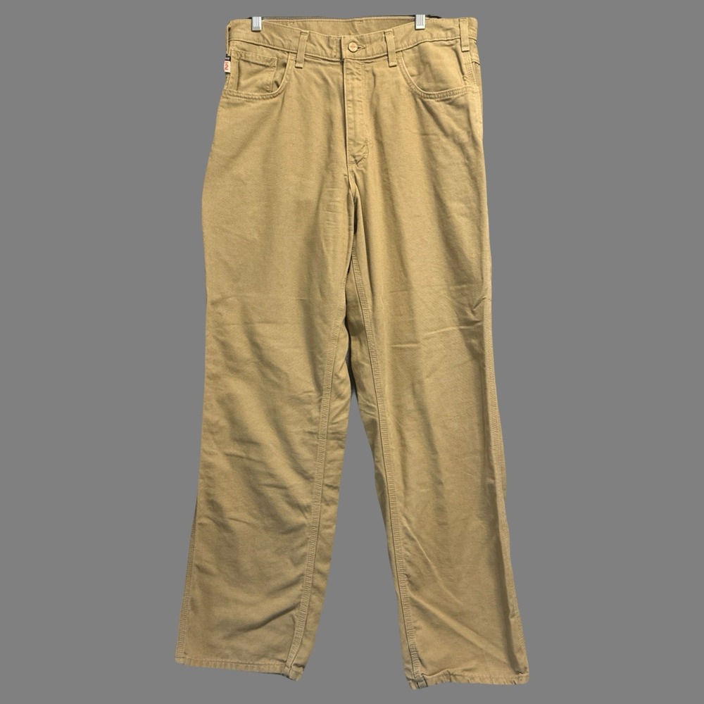 Carhartt FR Carpenter Pants Flame Resistant Mens 34x32 Beige FRB159 Workwear